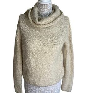 Umgee Neutral Tan Cozy Cowl Neck Sweater-EUC- Womens Size Large